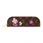 Louis Vuitton Korėja riboto leidimo Tradicinė gėlių iliustracija Auksinės metalinės detalės Monogramos dengto audinio delninukė Moteri&scaron;kas delninukas Ruda &Scaron;viesiai rožinė GI1504 Basic Set (Bag+Dust Bag)