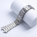 Apyrankės 21mm 26mm Vyri&scaron;kos Moteri&scaron;kos Viso Nerūdijančio Plieno Apyrankė AP ROYAL OAK 15400 26331 15500 Laikrodžio Dirželis Sulankstomas Sagtelė 21mm sidabras