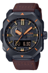 &bdquo;Casio Pro Trek Climber Line&ldquo; saulės energija varomas laikrodis su biomasės rudos spalvos radijo bangomis valdomu plastiku, PRW-6900YL-5JF, vyri&scaron;kas.