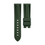 Auk&scaron;tos kokybės fluororatinio kaučiuko mink&scaron;ta FKM guminė laikrodžio apyrankė Panerai diržo priedams PAM111/441 Laikrodžio apyrankėms 22mm 24mm 26mm Sagtis su kai&scaron;čiu 22-20mm&Without Buckle tamsiai žalia spalva