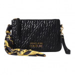 Versace Jeans Couture Grandinėlė Madingas Spaudinys Užtrauktuko Užsegimas Odinė Rankinė Per Petį Moteri&scaron;kos krep&scaron;iai Juoda Geltona 75VA4BAX-ZS803-899 Basic Set (Bag+Dust Bag)
