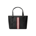 Bally Klasikinė Laisvalaikio Kelioninė Vintažinė Raudonos Ir Baltos Dryžuota Odinė Rankinė Moteri&scaron;kos Rankinės Juoda 6211738-BLACK Basic Set (Bag+Dust Bag)