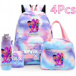 4 vnt./rinkinys Anime K-Pop spausdintas kuprinė, rankinė, pie&scaron;tukinė su 750 ml vandens buteliuku paaugliui berniukui, mergaitei mokyklos krep&scaron;ys, didelės talpos vandeniui atsparus knygų krep&scaron;ys