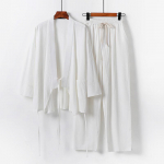 Vyri&scaron;ki drabužiai Didelio dydžio sportinis kostiumas Vyras Vasarinis kostiumas Lininis mar&scaron;kinėliai Madingas vyri&scaron;kas rinkinys Kinų stiliaus plius dviejų dalių XL