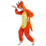 Vienos dalies animaciniai dinozauro pižama Cosplay kostiumas Helovino vakarėliams Vaidmenų žaidimo apranga Storas flanelinis miegui skirtas drabužis Žiemos &scaron;iluma Namų drabužiai M tamsiai žalia spalva