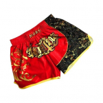 Unisex Muay Thai &scaron;ortai Lediniu &scaron;ilku marginti siuvinėjimai Elastinis juosmuo Boksas Kova Kikboksas Grappling Treniruotės Treniruotės Sporto &scaron;ortai XL raudona