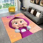 3D M-Masha animacinis B-Lokio Kalėdinis kilimas, Kilimas svetainei, miegamajam, sofai, Durų kilimėlis, Dekoracija, Vaikams neslystantis grindų kilimėlis 200x160cm(78x62in)