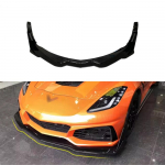 Corvette C7 Anglies Pluo&scaron;to Priekinio Bamperio Splitterio Lūpų Rinkinys (2014-2019 ZR1) Gloss Black (Four-Piece)