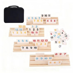 106 vnt. medinis Rummy kubelių žaidimas 106 kauliukai Klasikinis stalo žaidimas Stalo žaidimai Rummy kauliukai &Scaron;eimos žaidimas