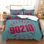 Beverli Hilsas 90210 Vintažinis 90-ųjų paauglių dramos Brendonas Brenda Kelis Grupės aktoriai Retro plakatas Patalynės komplektas Antklodės užvalkalas + 2 pagalvių užvalkalai 155cmx200cm