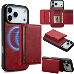 2 viename magnetinis odinis piniginės kortelių dėklas iPhone 18 Pro Max 17 16 15 14 13 12 Magsafe stovui atsparus smūgiams dėklas iPhone 15 Pro Max