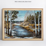Deimantinis siuvinėjimas žiemos mi&scaron;ke, pilnas apvalus kalnų kri&scaron;tolas, 5D &bdquo;pasidaryk pats&ldquo; deimantinis siuvinėjimas kryželiu 20X30CM