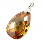 Les Tr&eacute;sors De Lily [B9593] - Pendentif Argent 'Linda' Ambre argent&eacute; (rhodi&eacute;) - 20x30 mm
