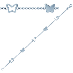 Les Tr&eacute;sors De Lily [G6322] - Bracelet Argent 'Ronde de Papillons' argent&eacute; - 8x6 mm sidabras