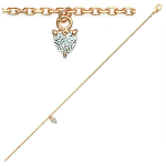 Les Tr&eacute;sors De Lily [K1950] - Cha&icirc;ne Cheville 'Love' Blanc dor&eacute; - 25 cm 5x5 mm