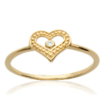 Bague Plaqu&eacute; Or 'Love' Blanc dor&eacute; - 9x8 mm