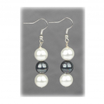 Les Tr&eacute;sors De Lily [K2892] - Boucles cr&eacute;ateur 'Perla' blanc gris pilka