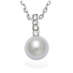 Les Tr&eacute;sors De Lily [K6675] - Pendentif Argent 'Sissi' blanc argent&eacute; (rhodi&eacute;) - 18x8 mm balta