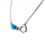 Les Tr&eacute;sors De Lily [K9650] - Collier Argent 'Flora' turquoise argent&eacute;