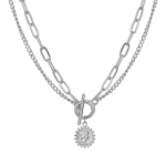 Geometrijos galvos grandinės pakabukas monetų karoliai, raktikaulio grandinėlė, madingi i&scaron;skirtiniai mergaičių papuo&scaron;alai