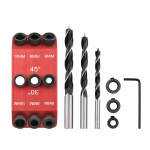 3 vnt. grąžtai 6 mm 8 mm 10 mm Grąžtas + 30 45 90 laipsnių kreipiklis Jig Gręžimo kreipiklis Ki&scaron;eninės skylės Jig Medžio apdirbimo kreipikliai Daugiakampis pozicionierius medžio apdirbimui Drill Bits & Guide Jig