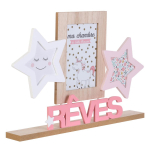 Les Tr&eacute;sors De Lily [A1650] - P&ecirc;le-M&ecirc;le bois 'R&ecirc;ves' beige rose (3 photos) - 40x28x5 cm