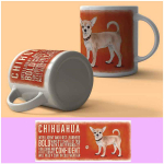 Les Tr&eacute;sors De Lily [A2177] - Mug c&eacute;ramique 'Chiens' orange (chihuahua) - 95x80 mm oranžinė