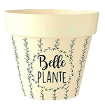Les Tr&eacute;sors De Lily [Q6401] - Cache-pot bambou 'Messages' beige noir (Belle Plante) - 17x18 cm smėlis