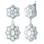 Sidabriniai auskarai su natūraliu perlamutru, perlais (1980415) balta