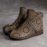 &bdquo;Johnature&ldquo; vasariniai sandalai Natūralios odos Retro, kvėpuojantys, praleidžiami batai, rankų darbo moteri&scaron;kos klumpės, plok&scaron;čiapadžiai batai 38 žalia