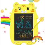 LCD 9 colių spalvinga mažylio pie&scaron;imo lentos pie&scaron;imo ra&scaron;ymo plan&scaron;etė, i&scaron;trinama daugkartinė elektroninė, mokomoji ir mokomoji žaislų dovanos 3&ndash;7 metų vaikams 27.5x18.8x1cm geltona