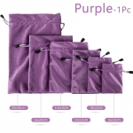 1vnt kelių dydžių aksominis vientisos spalvos kosmetikos mai&scaron;elis sutraukiamas mai&scaron;elis papuo&scaron;alų pakuotė auk&scaron;tos kokybės 8x10cm violetinė