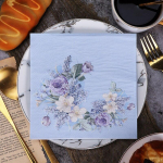 Vienkartinė vakarėlio servetėlė, dvisluoksnė 20 vnt./pak. Violetinė spauda 20Pcs