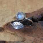 Mėnulio akmens žiedas, 925 sidabro, rankų darbo papuo&scaron;alai, apvalus akmeninis žiedas, sudedamas žiedas, dizainerio žiedas, dovana jai, bohemi&scaron;kas žiedas, unikali dovana 11