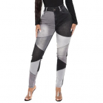 Splicing Women Jeans Vintage Bottoms Slim Women Patchwork Slim Jeans
