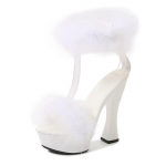 Moteri&scaron;ki batai auk&scaron;takulniai naktinis klubas vienspalvis storas kulnas audinės plaukai Fairy Catwalk 1106 serija 14 cm kulnas 4 cm platforma LFD