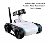 Mobiliojo telefono APP valdymo RC tankų žaislas su fotoaparato vaizdo perdavimu mini žaislinis automobilio gravitacijos jutiklis vaikams white balta