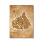 Juros periodo parko žemėlapio plakatas fantazijos sepijos retro dizaino dinozaurų prarastas pasaulis Sienų menas Aliejinis paveikslas Spausdinti paveikslėlį 21cm&times;30cm NoFrame