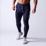 Vyri&scaron;ki sportiniai sportiniai kelnės bėgimo kelnės Vyri&scaron;ki bėgikai Medvilninės sportinės kelnės Slim Fit kelnės Kultūrizmas L tamsiai mėlyna spalva