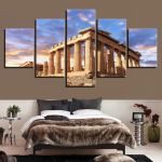 Drobės Paveikslėliai Wall Art HD spaudiniai Namų dekoras Kambarys 5 dalys Akropolio Partenono &scaron;ventyklos pastatas Kra&scaron;tovaizdžio paveikslai Karkasai Be rėmo 20x35cm*2 20x45cm*2 20x55cm*1