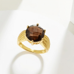 100% natūralus dūminis brangakmenis didelis žiedas &scaron;a&scaron;kių lentos 925 sterlingų sidabro puo&scaron;nus papuo&scaron;alas moterims, graži dovana us ring size 7# ruda