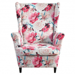 Spausdintas nuožulnios atramos karali&scaron;ko stiliaus kėdės užvalkalas, elastingas fotelio sparno sofos atlo&scaron;o užvalkalas, tampus apsauginis namų dekoras 1 Piece