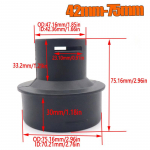 Nuo 42 mm iki 75 mm / 60 mm dyzelinis stovėjimo &scaron;ildytuvas Ortakio vamzdžio sujungimo jungtis Oro i&scaron;leidimo angos jungtis juoda, skirta automobiliniam sunkvežimiui 42mm to 75mm