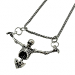 Automobilio skeleto kabanti papuo&scaron;imai Perdėta gotikinė vintažinė hiphopo punk cinko lydinio kaukolės karoliai Automobilio interjeras galinio vaizdo veidrodžio skeleto žavesys Skull