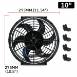 Universalus 7 9 10 13 colių 12V 80W 2100 RPM Type S Straight Black Blade elektrinio au&scaron;inimo radiatoriaus ventiliatoriaus komplektas