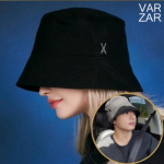 Varzar Kniedėtas Laisvo Kirpimo Kibiro Formos Kepurė BTS Kepurė 6 Spalvos 1. Black