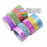 10 rulonų mi&scaron;ri blizgučiai Washi Tape Kanceliarinės prekės Dekoratyvinės juostos DIY Spalvų maskavimo mokykla