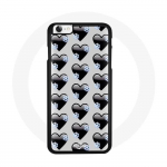 Coque Iphone 8 Black Hearts background juoda