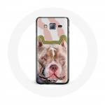 Coque pour Samsung Galaxy j3 2016 Chien de Pitbull marron