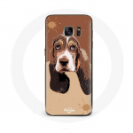 Coque pour samsung galaxy S6 edge Basset Hound chien visage